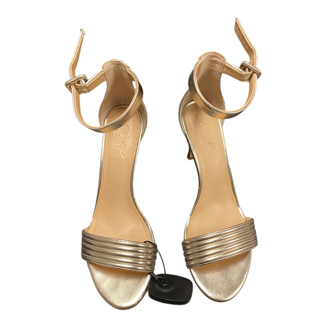 Sandals Heels Stiletto By Badgley Mischka In Gold, Size: 7.5