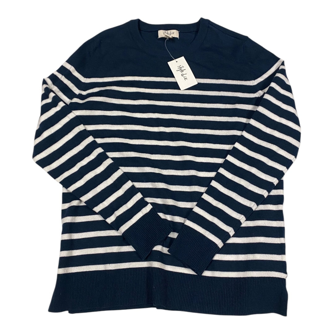 Sweater By Style And Company In Blue & White, Size: S