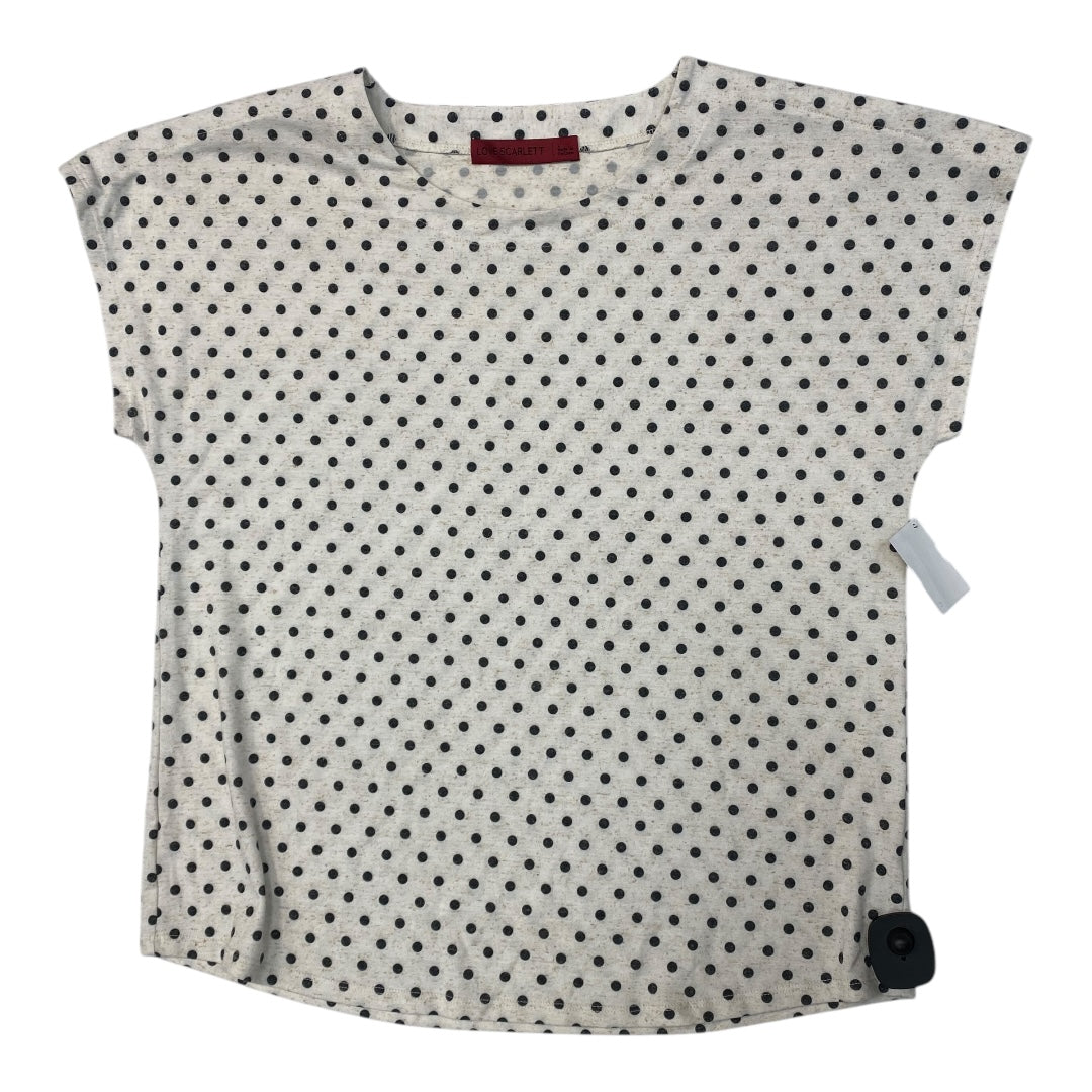 Top Short Sleeve By LOVE SCARLETT In Polkadot Pattern, Size: L