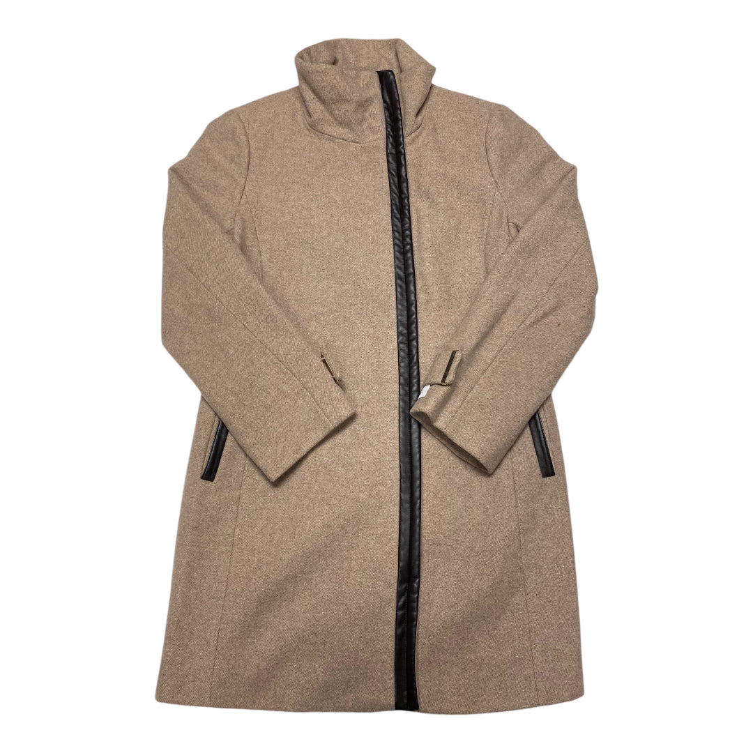 Coat Peacoat By Calvin Klein In Tan, Size: 10