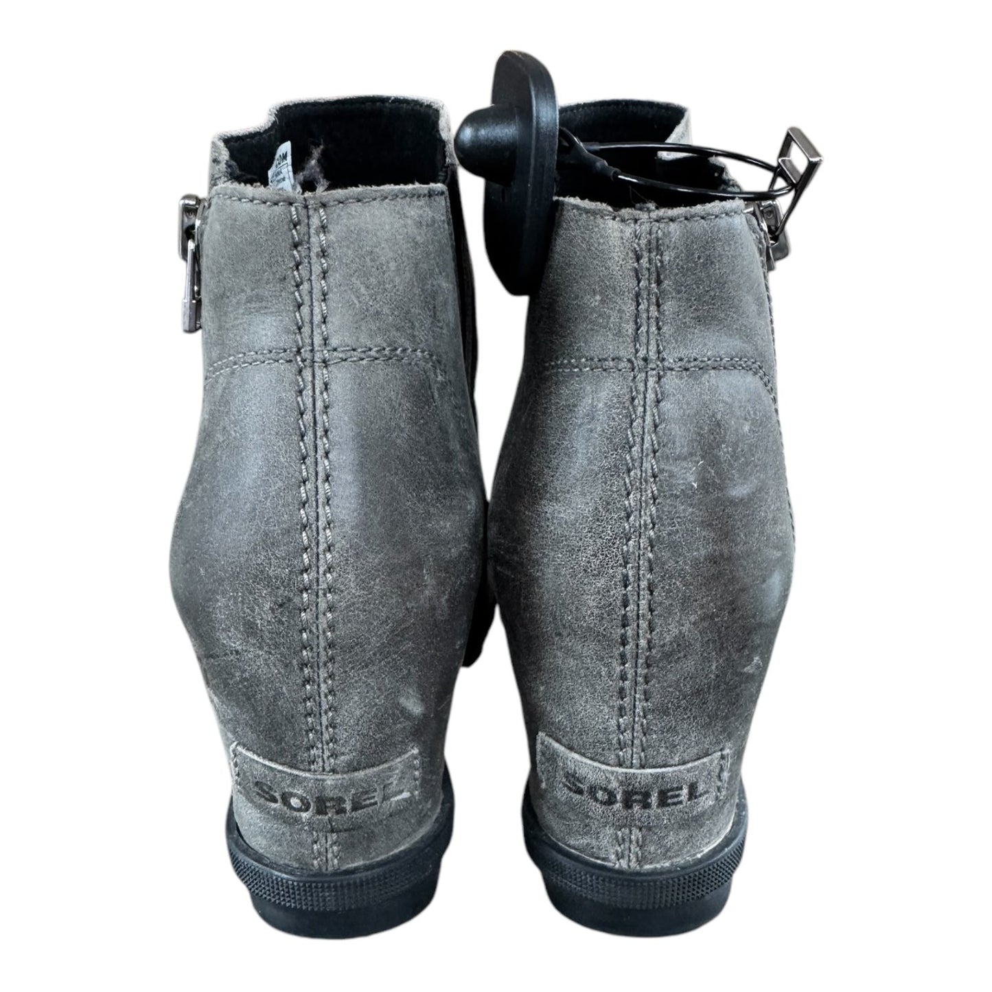 Boots Ankle Heels By Sorel In Grey, Size: 10