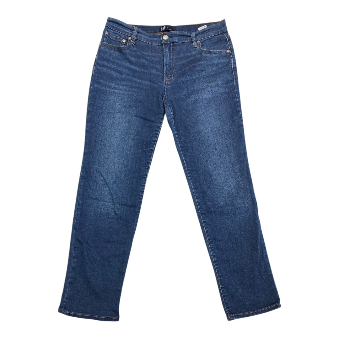 Jeans Straight By Gap In Blue Denim, Size: 10