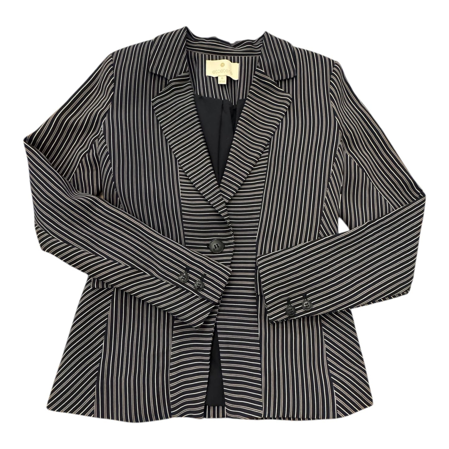 Designer Blazer By ETCETERA In Striped Pattern, Size: 0