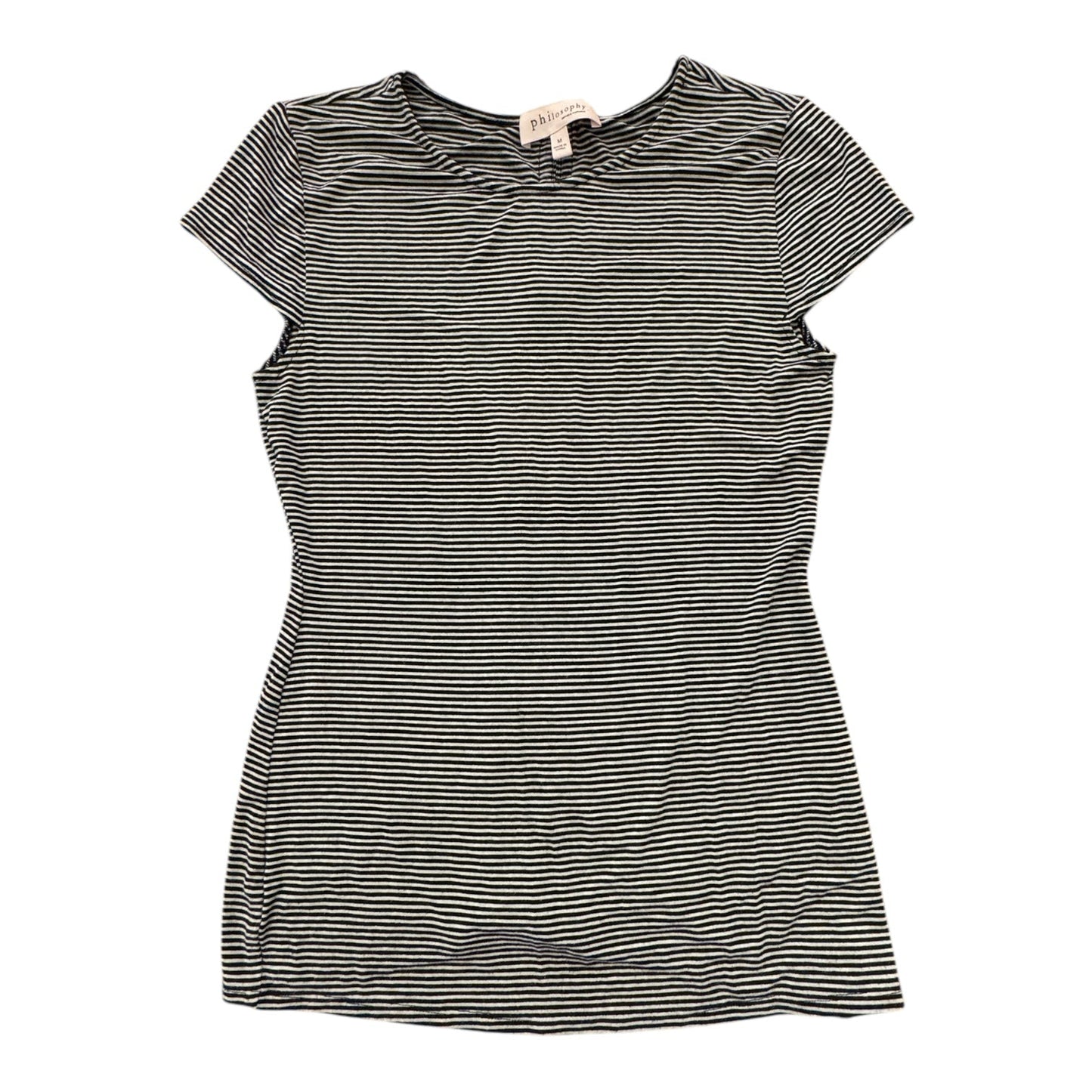 Top Short Sleeve By Philosophy In Striped Pattern, Size: M