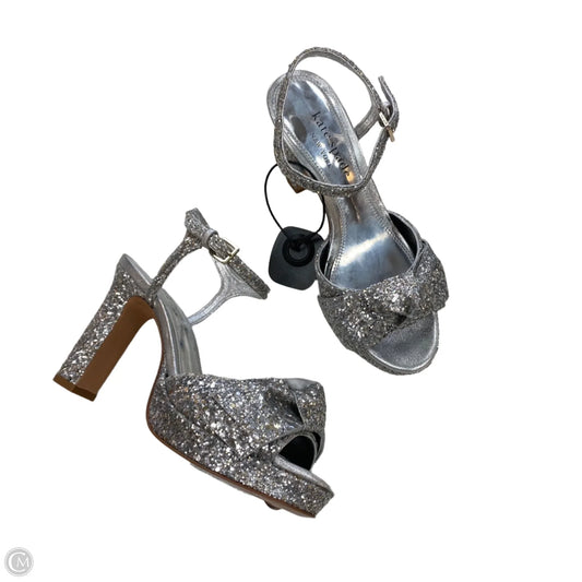 Sandals Designer By Kate Spade In Silver, Size: 6.5