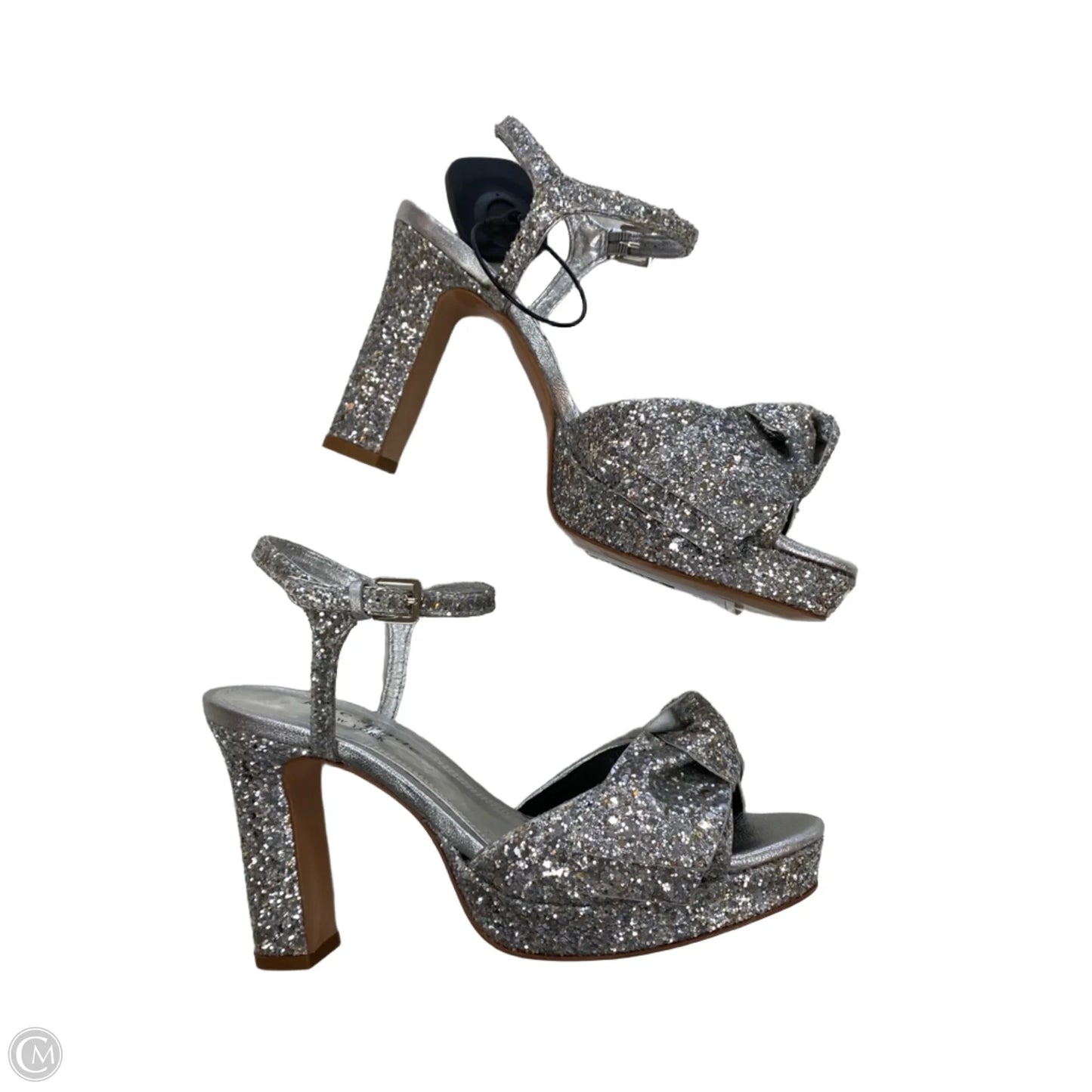 Sandals Designer By Kate Spade In Silver, Size: 6.5