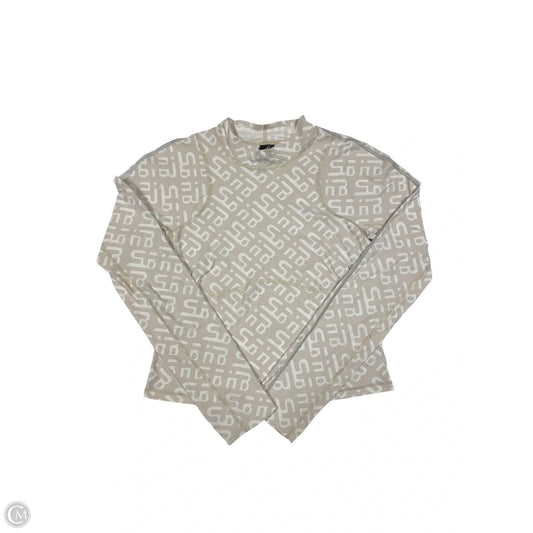 Athletic Top Long Sleeve Collar By Sweaty Betty In Cream, Size: L