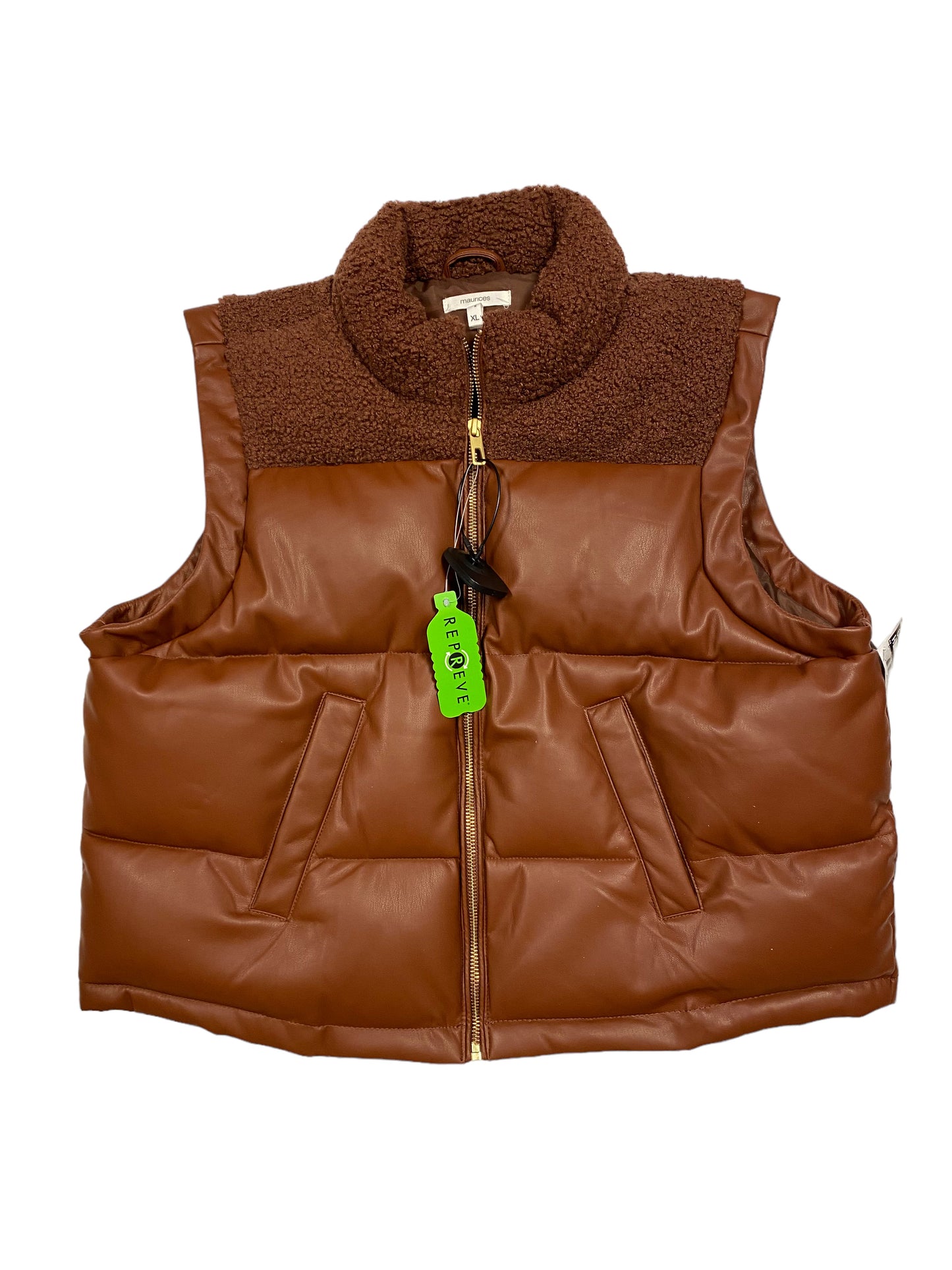 Vest Puffer & Quilted By Maurices In Brown, Size: Xl