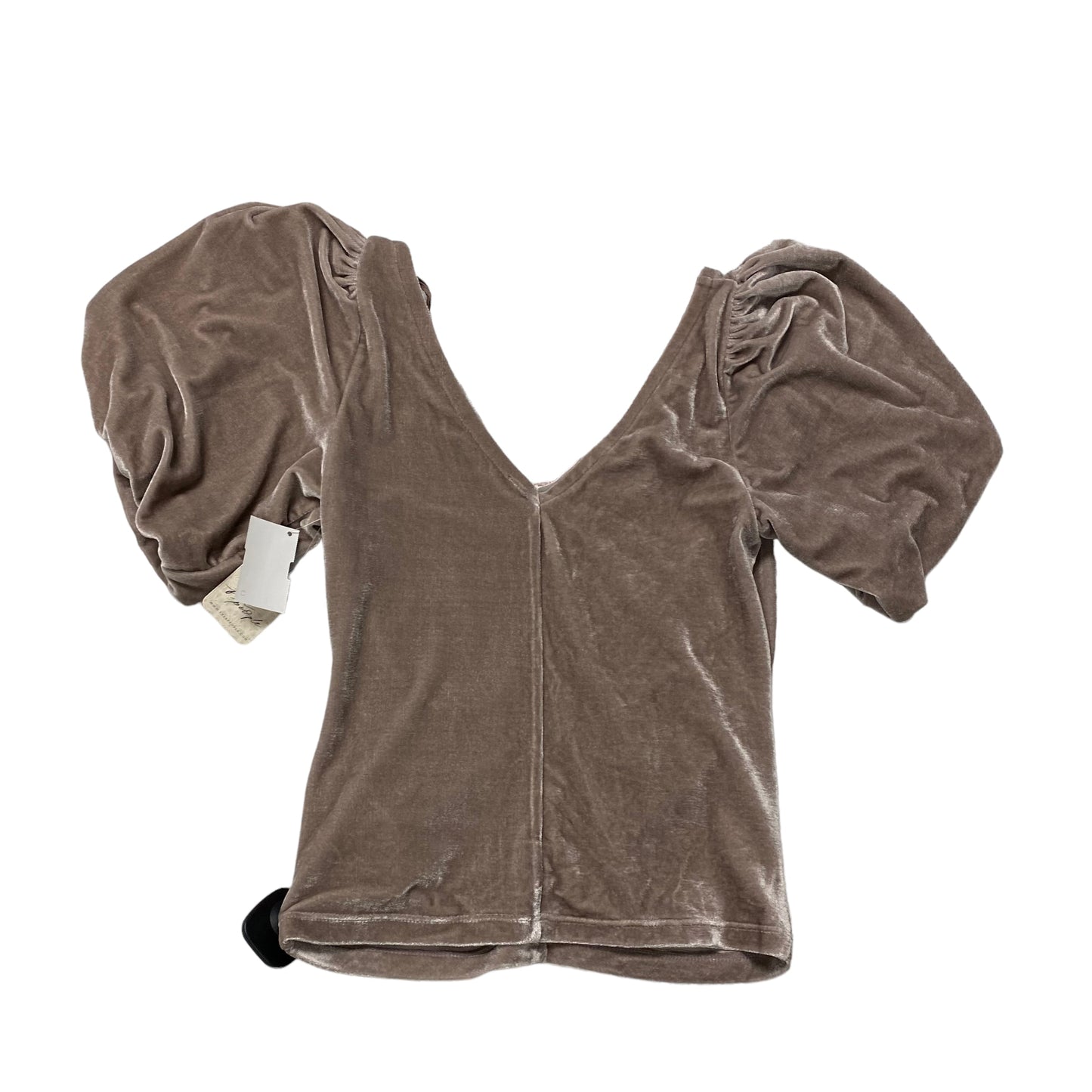 Taupe Top Short Sleeve Free People, Size Xs