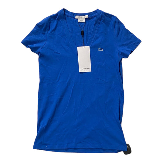 Blue Top Short Sleeve Basic Lacoste, Size S