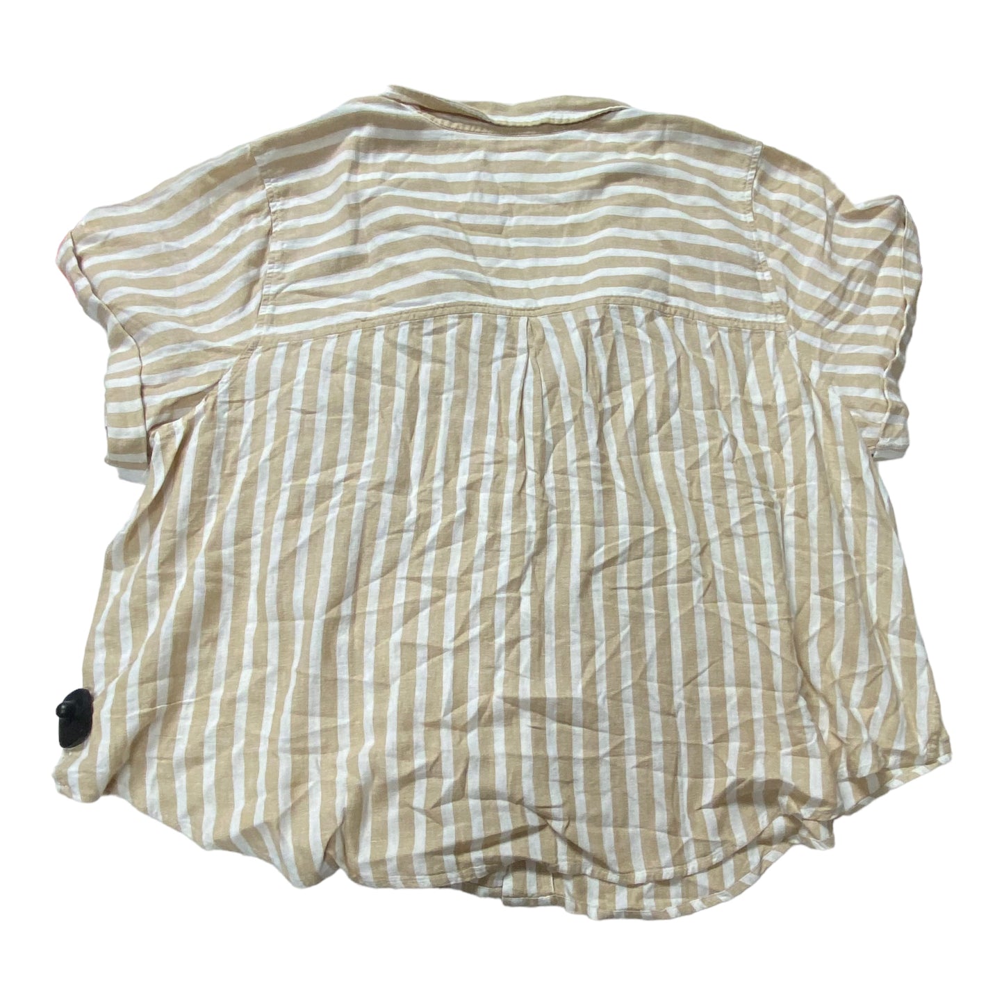 Tan & White Top Short Sleeve Universal Thread, Size 3x