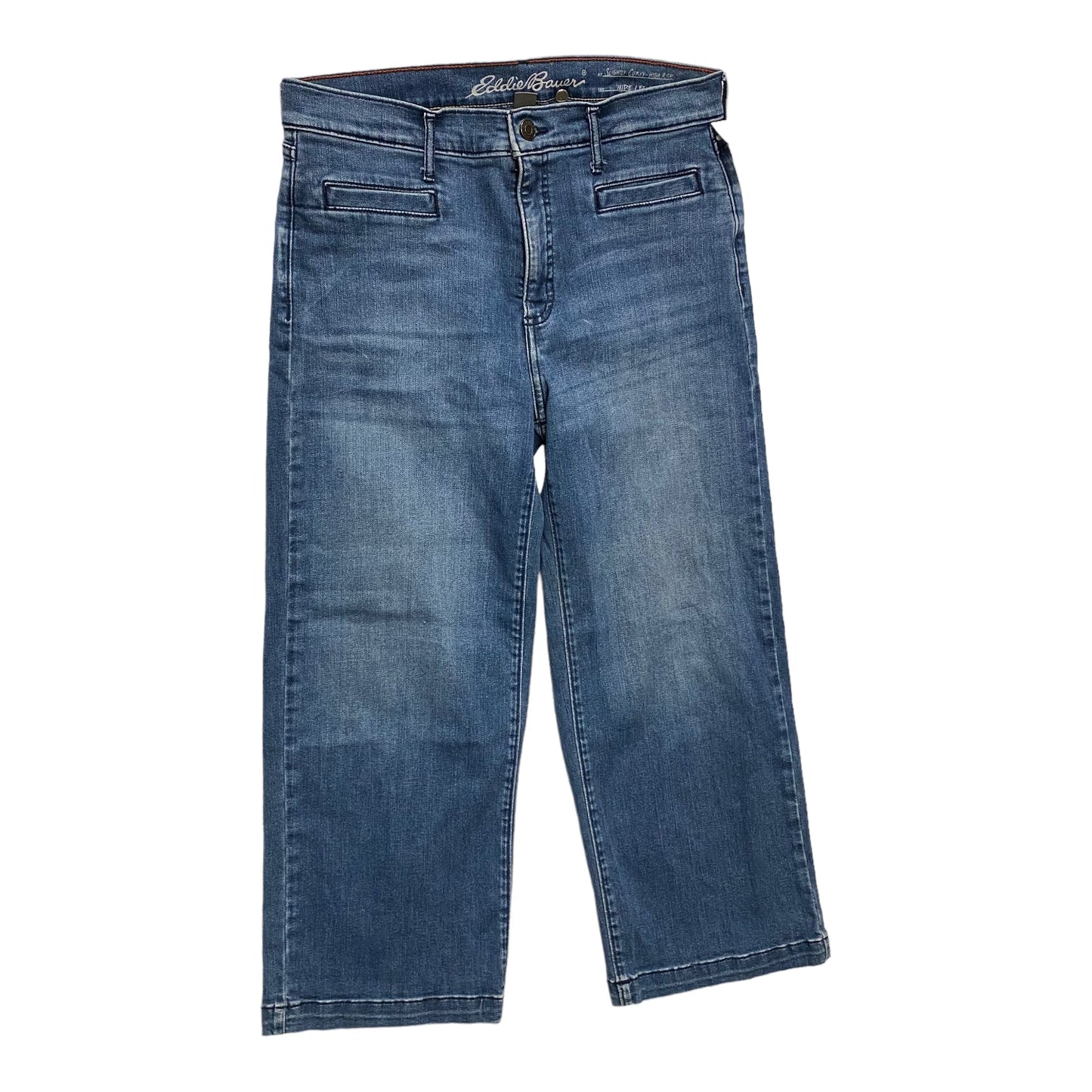 Jeans Cropped By Eddie Bauer In Blue Denim, Size: 12