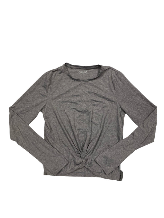 Athletic Top Long Sleeve Crewneck By Athleta In Grey, Size: S