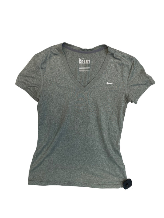 Athletic Top Short Sleeve By Nike In Grey, Size: S