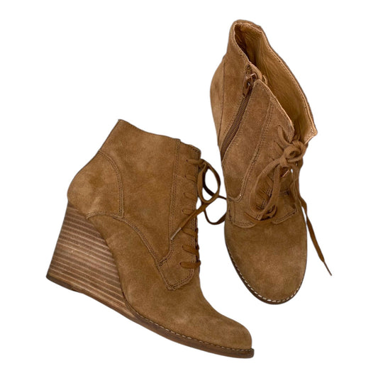 Boots Ankle Heels By Lucky Brand In Brown, Size: 7.5