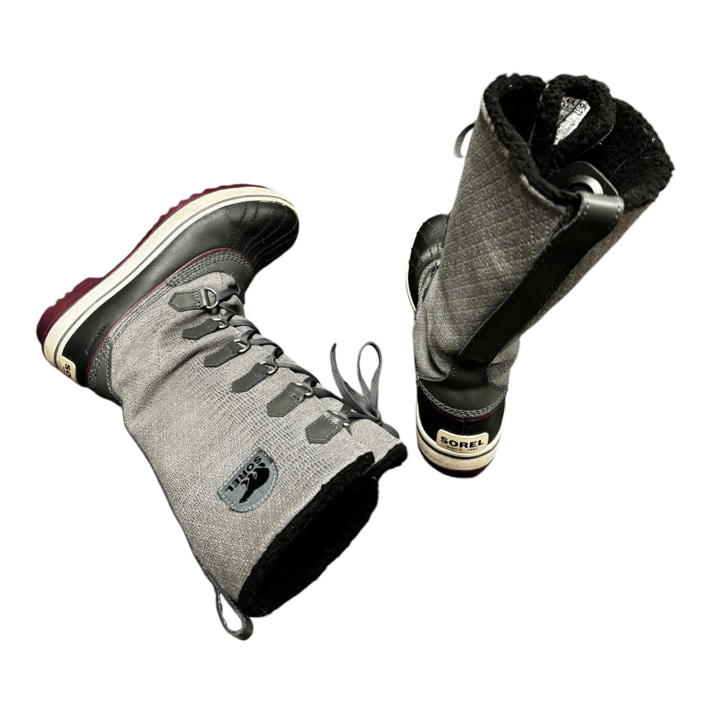 Boots Snow By Sorel In Black & Grey, Size: 6