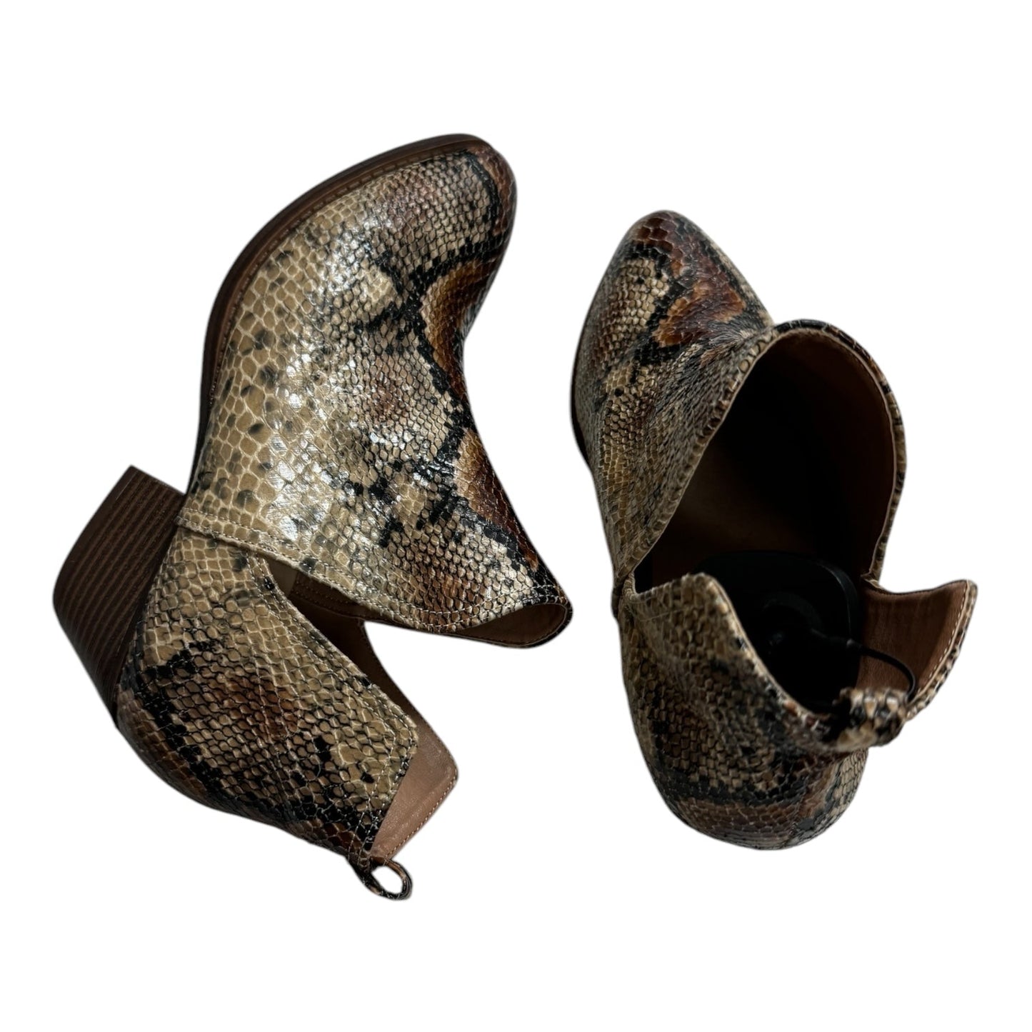 Boots Ankle Heels By Cl By Chinese Laundry In Snakeskin Print, Size: 7