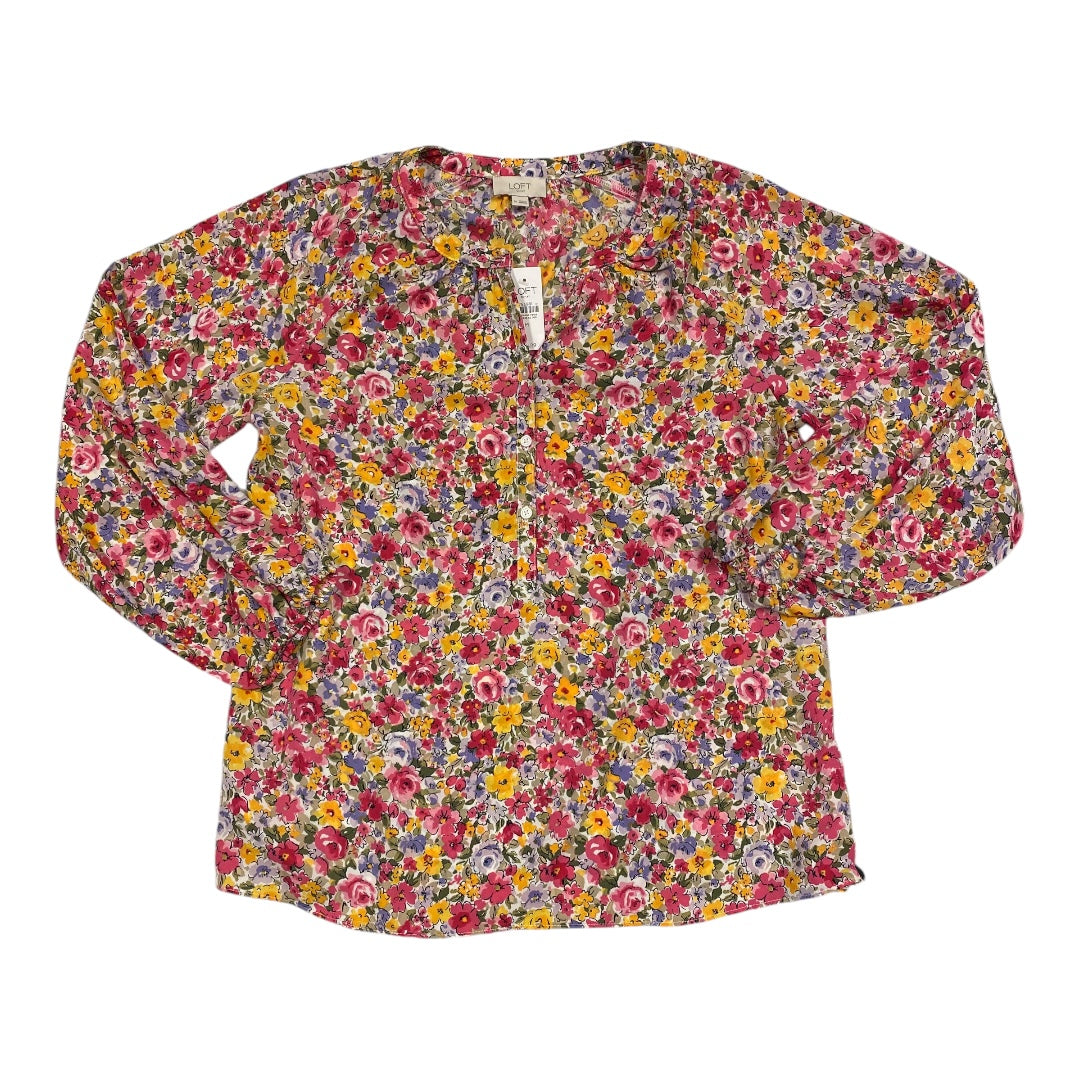 Top Long Sleeve By Loft In Floral Print, Size: M