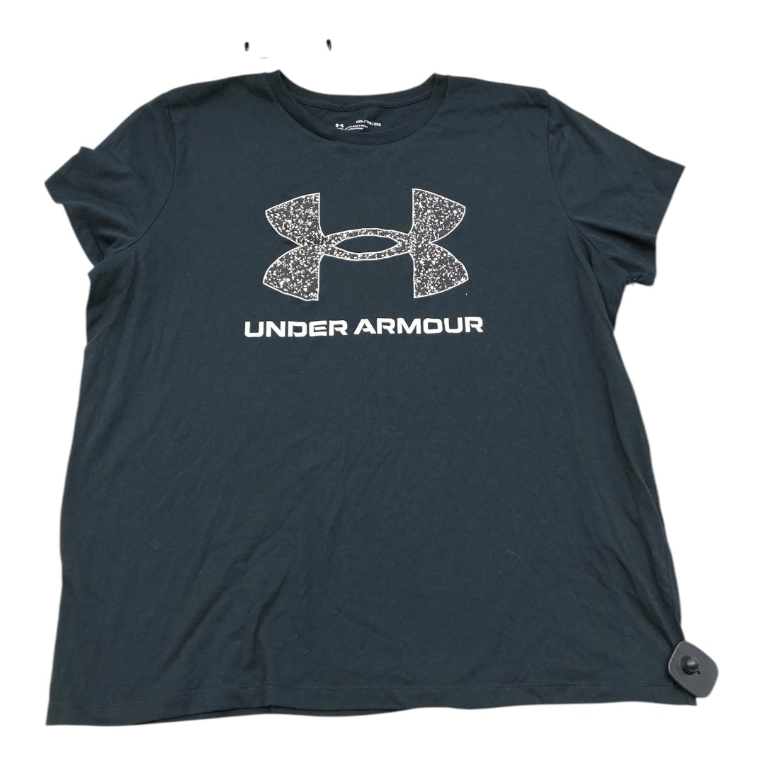 Athletic Top Short Sleeve By Under Armour In Black, Size: 1x