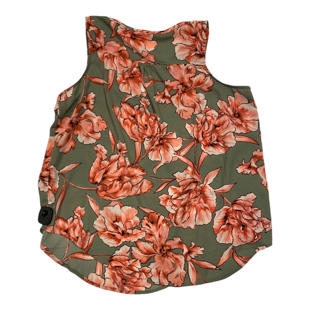 Top Sleeveless By Maurices In Green & Pink, Size: 1x