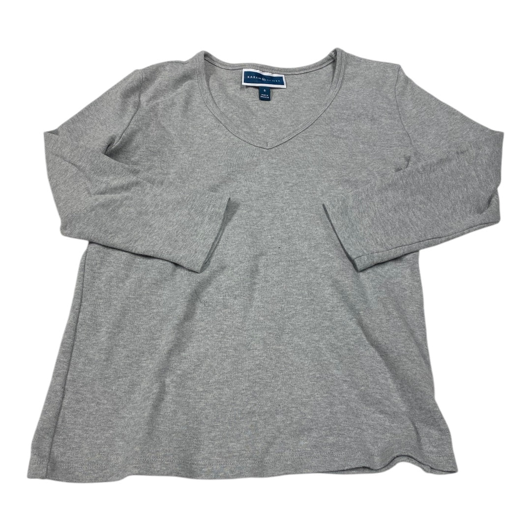 Top 3/4 Sleeve Basic By Karen Scott In Grey, Size: M