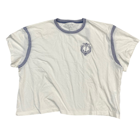 Top Short Sleeve By J. Crew In Blue & Cream, Size: 2x