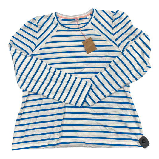 Top Long Sleeve By Boden In Blue & White, Size: 20