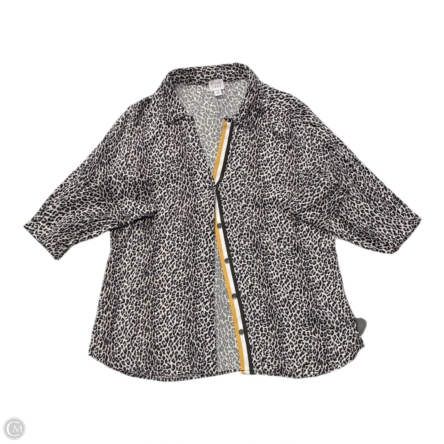 Top Long Sleeve By Peyton Jensen In Animal Print, Size: M