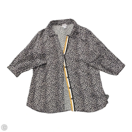 Top Long Sleeve By Peyton Jensen In Animal Print, Size: M
