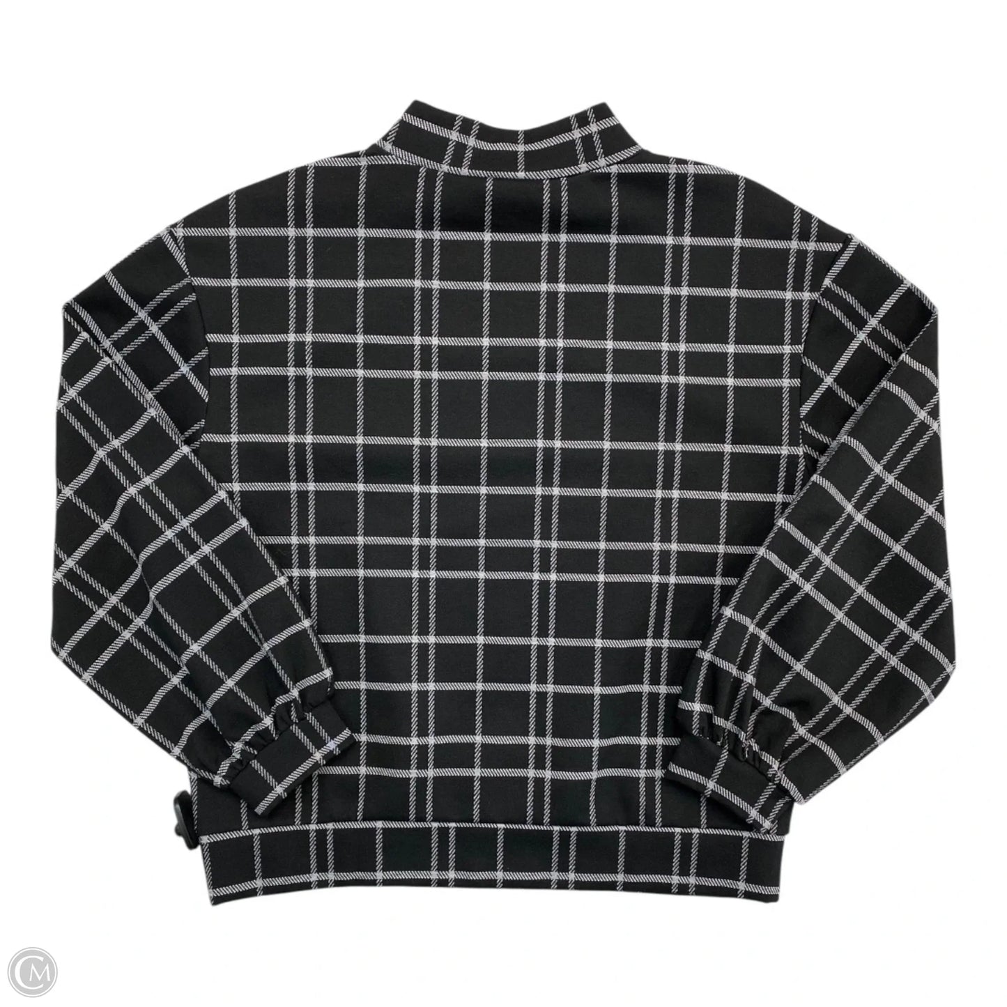 Top Long Sleeve By Ann Taylor In Black & Grey, Size: M