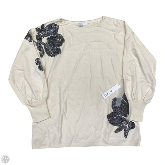 Sweater By Chicos In Cream, Size: M