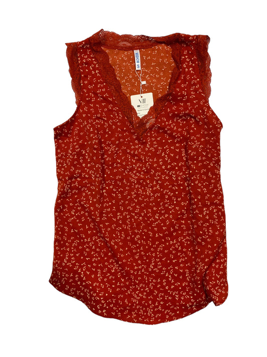 Red Top Sleeveless Clothes Mentor, Size S