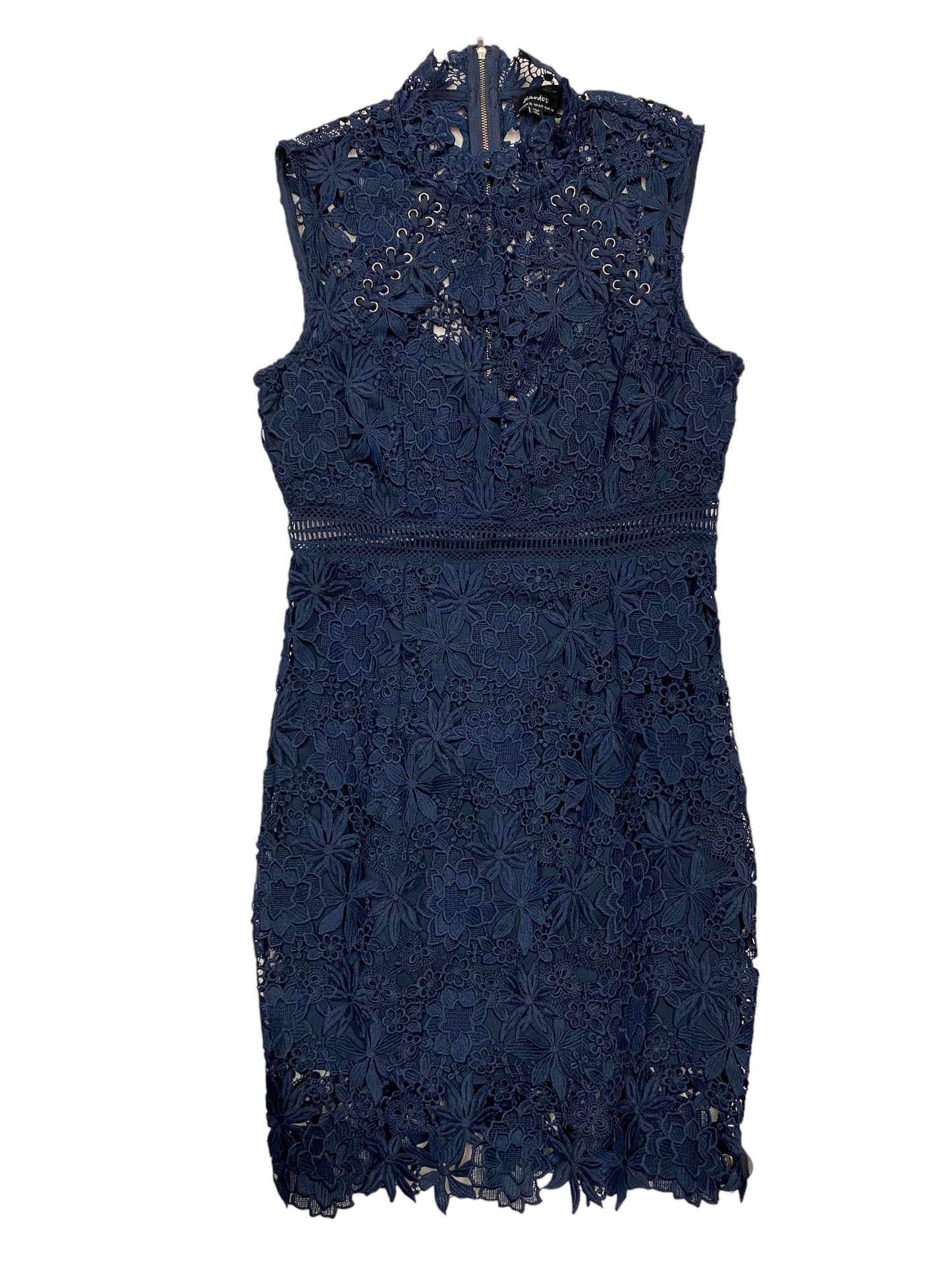 Navy Dress Party Midi Bardot, Size 6