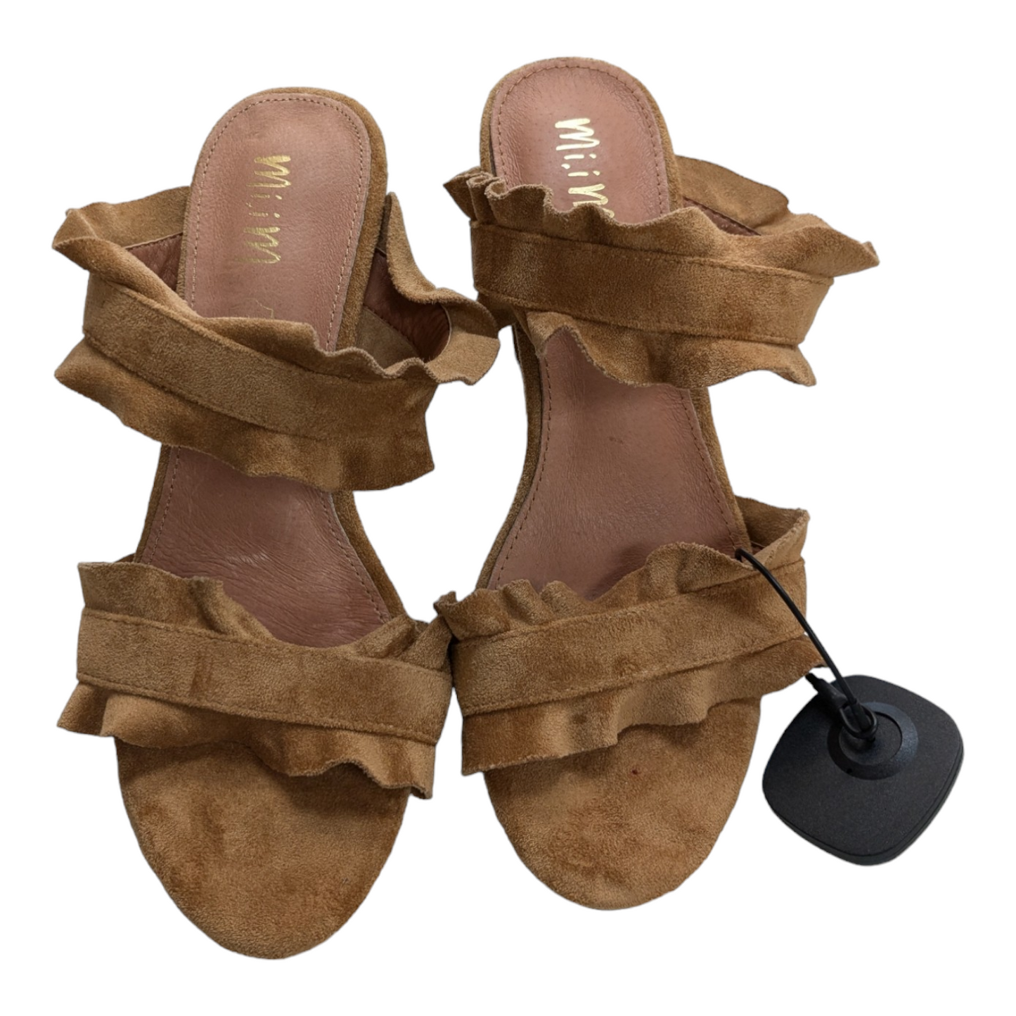 Tan Sandals Heels Block Cmc, Size 8