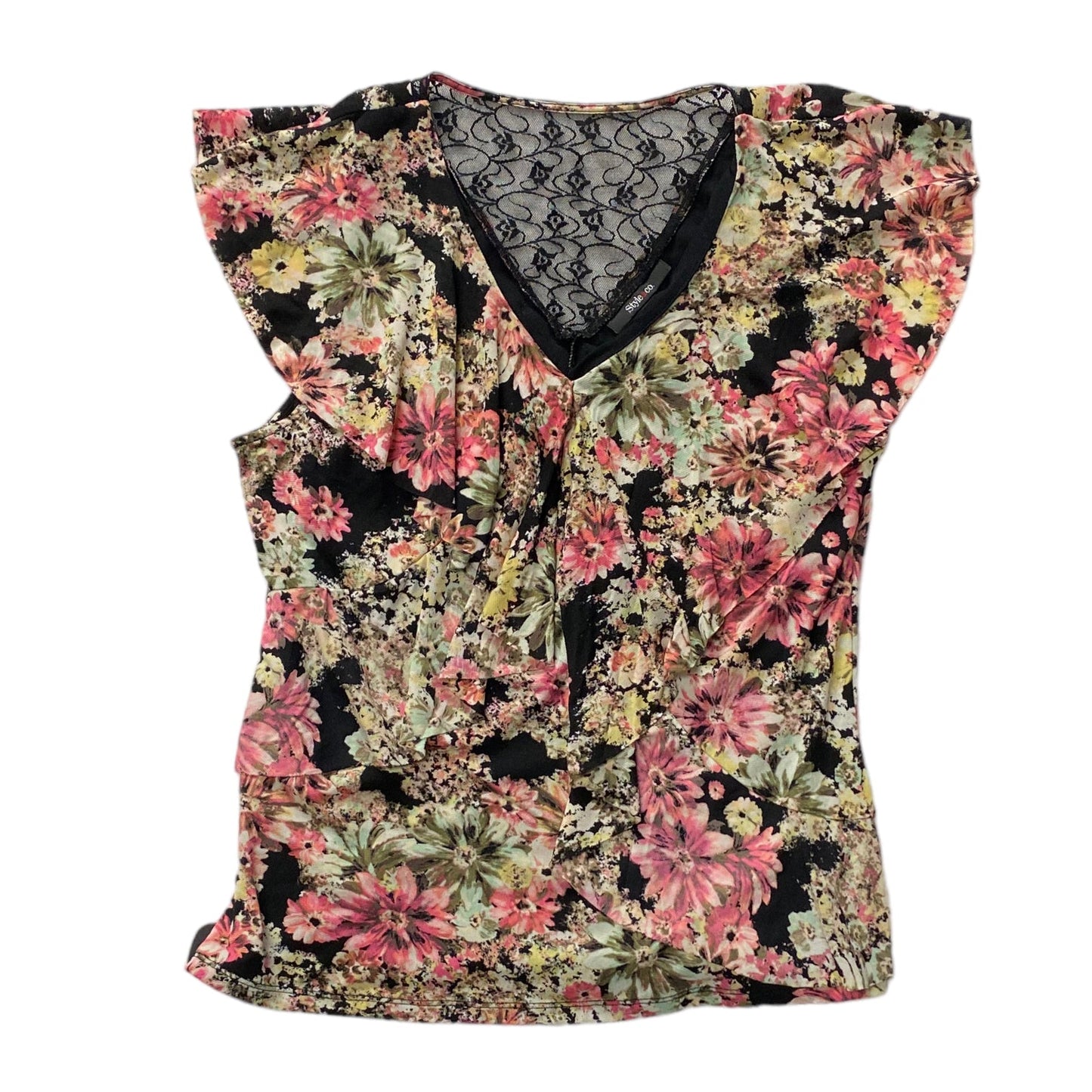 Floral Print Top Sleeveless Style And Company, Size L