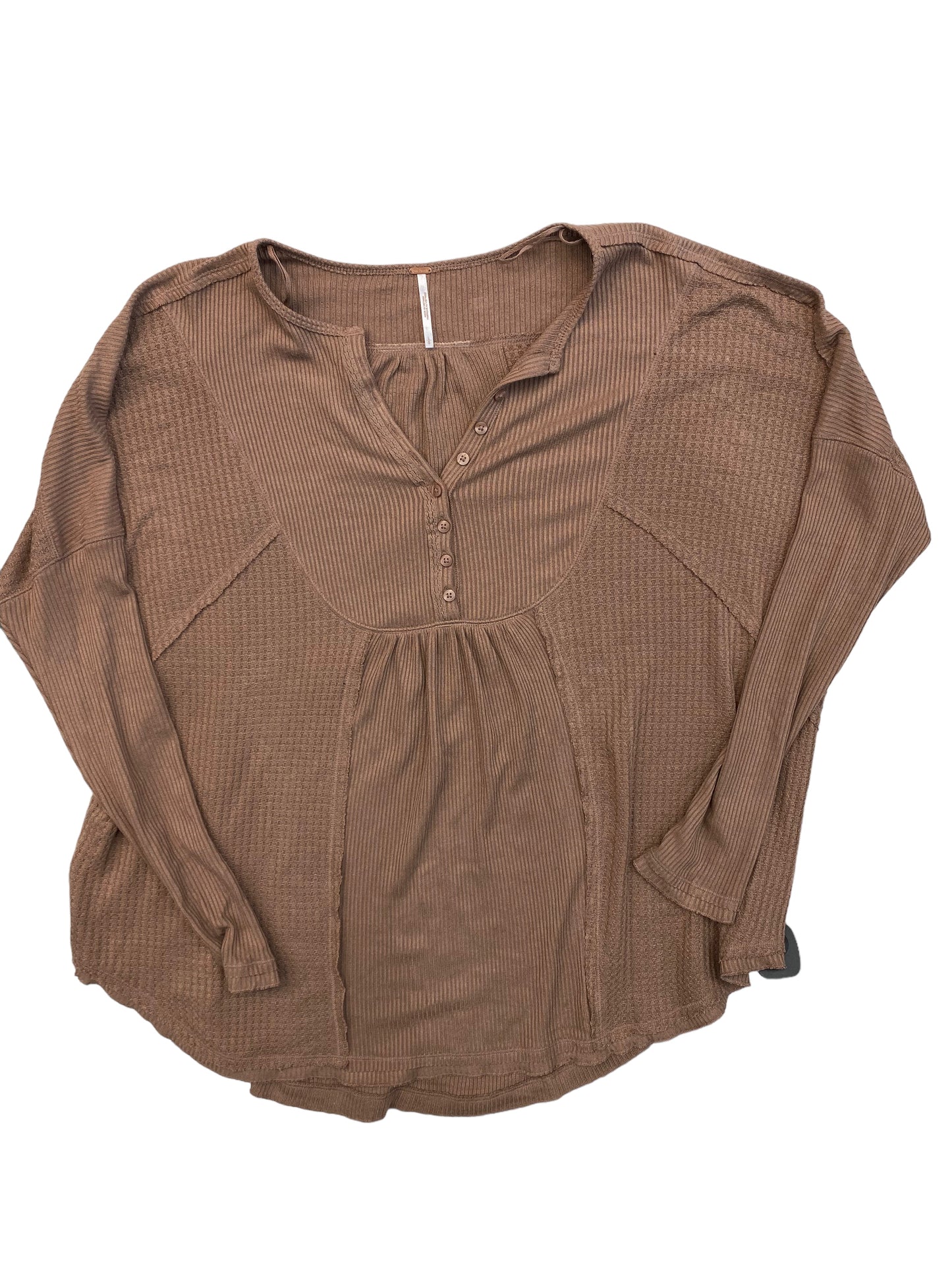 Brown Top Long Sleeve Free People, Size L