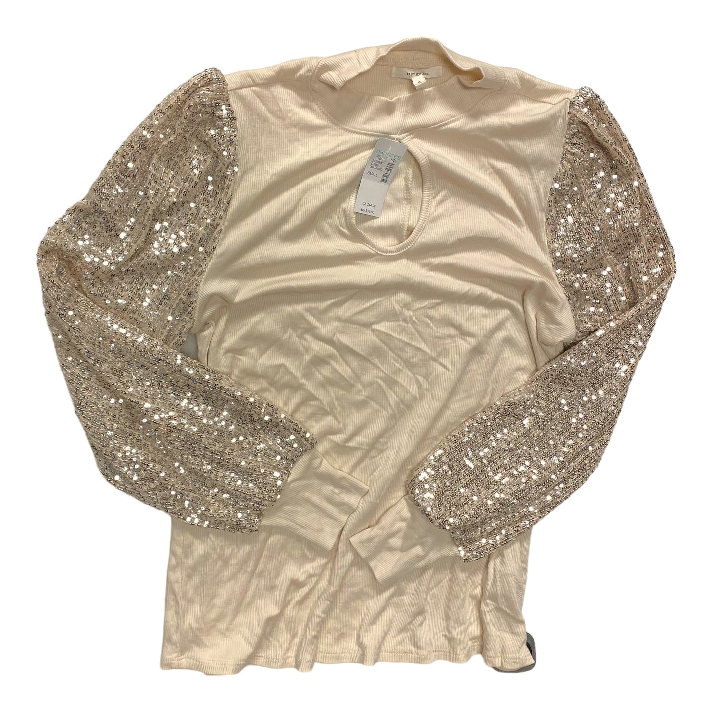 Top Long Sleeve By Maurices In Beige, Size: S