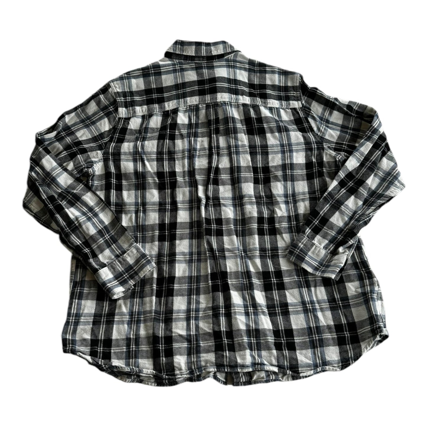 Top Long Sleeve By Eddie Bauer In Plaid Pattern, Size: L