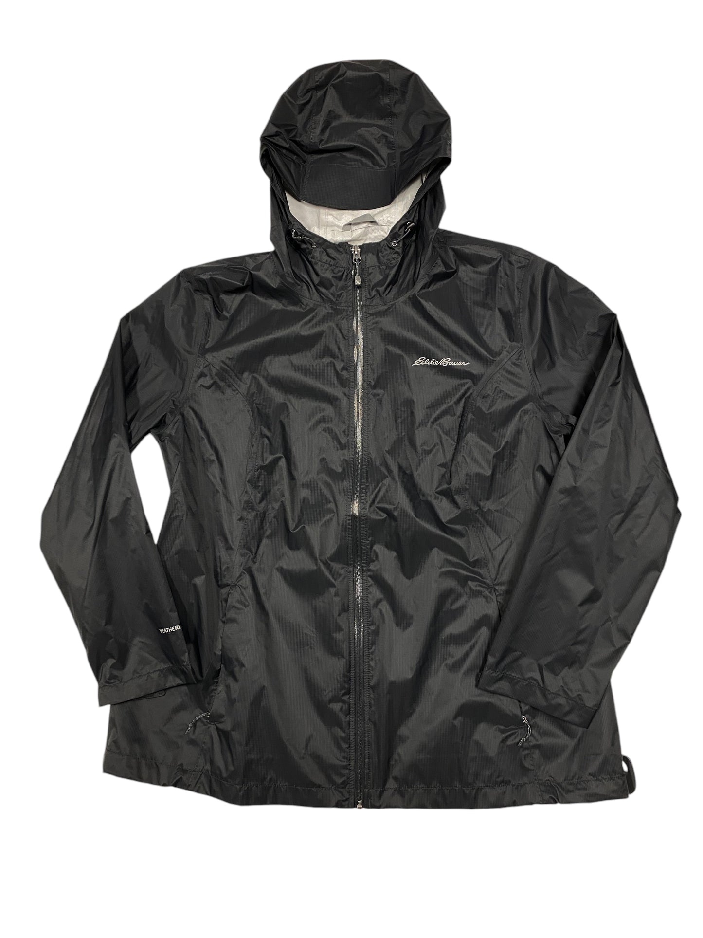 Jacket Windbreaker By Eddie Bauer In Black, Size: 1x