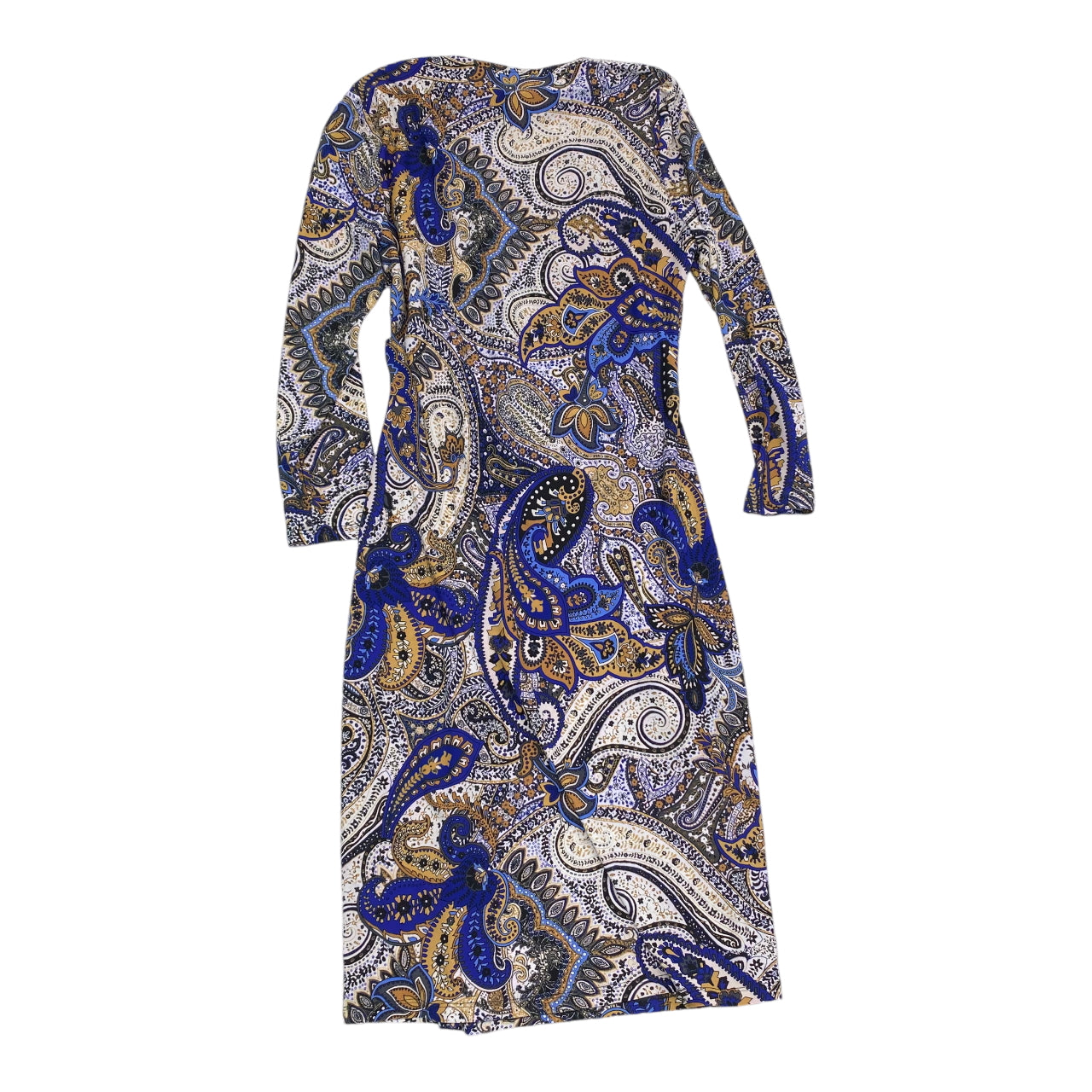 Dress Party Midi By Kasper In Blue & Gold, Size: Xs