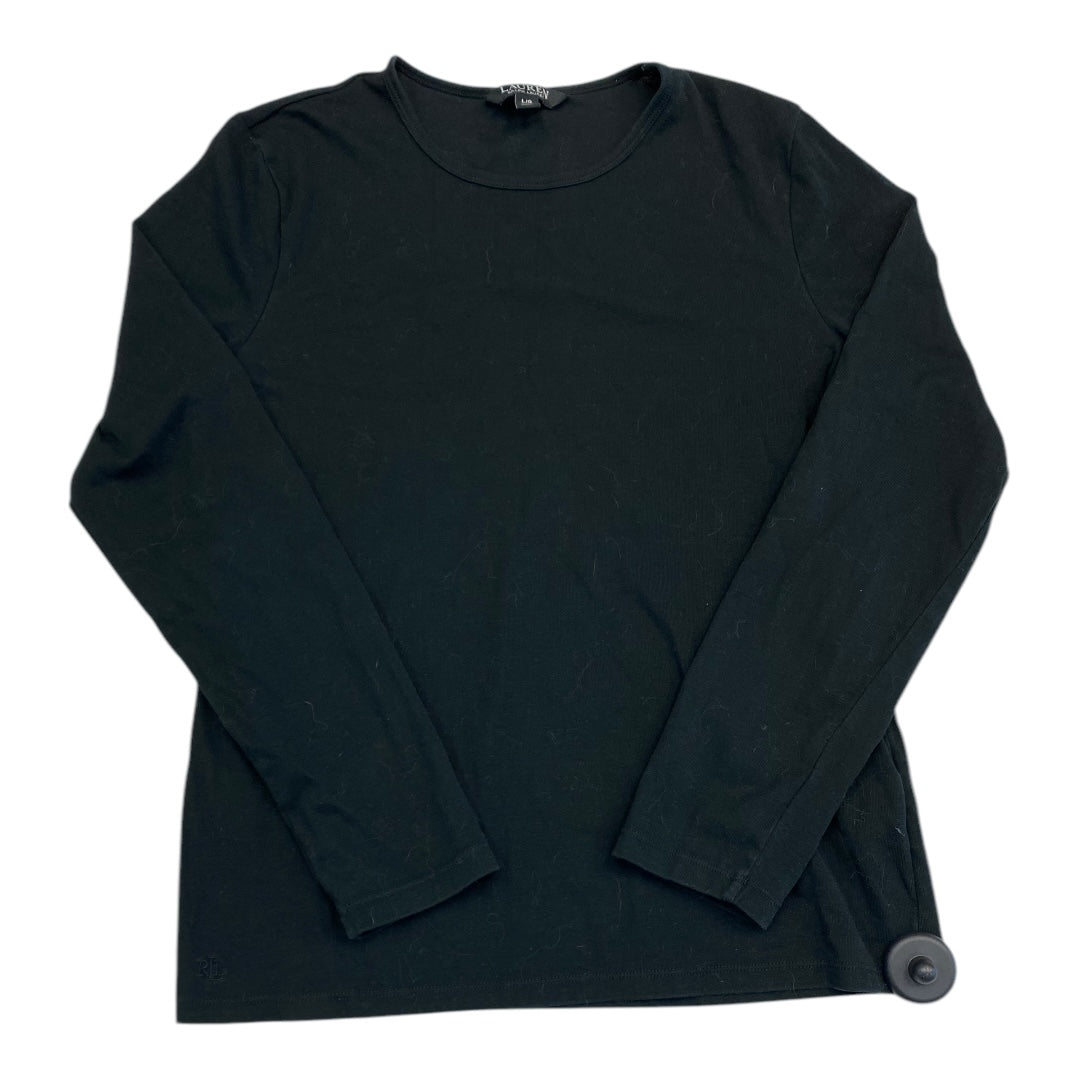 Top Long Sleeve Basic By Ralph Lauren In Black, Size: L