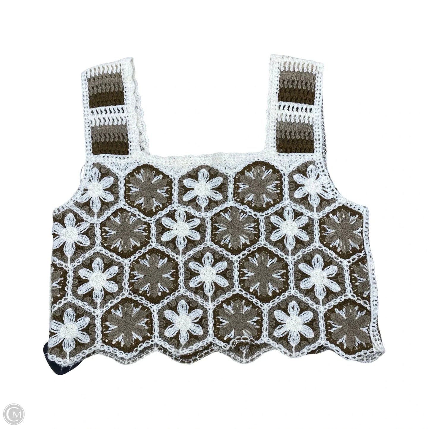 Top Sleeveless By Rebellion In Brown & White, Size: S