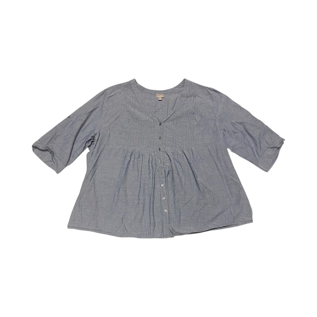 Top 3/4 Sleeve By J. Jill In Blue, Size:4X