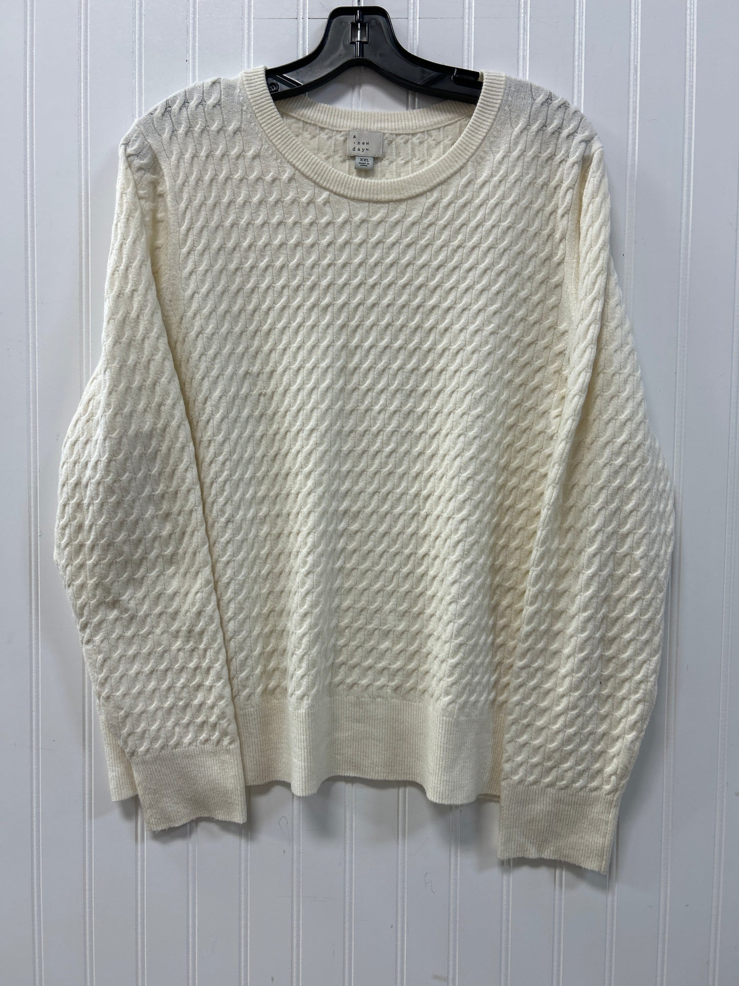 Sweater By A New Day In Cream, Size:1X