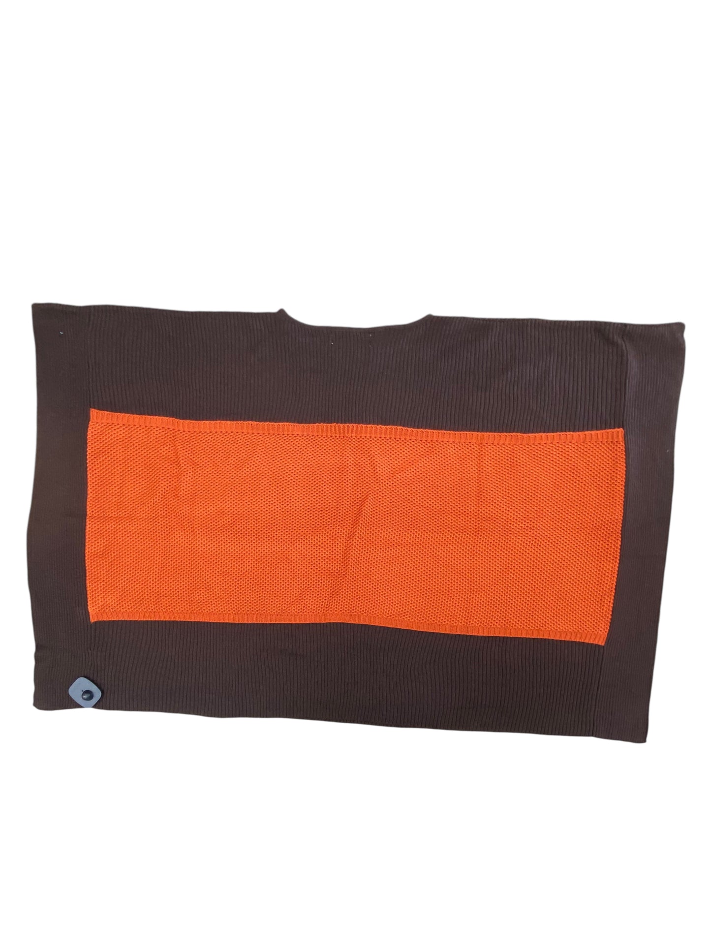 Poncho By Orange Fashion Village In Brown & Orange, Size:Osfm