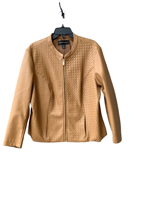 Jacket Moto By Colleen Conrad In Brown, Size: 1x