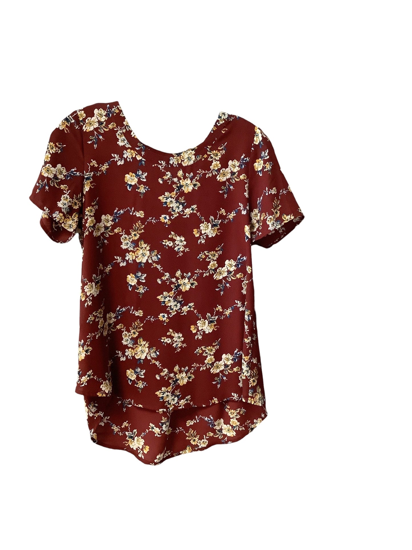 Floral Print Top Short Sleeve Sienna Sky, Size Xs