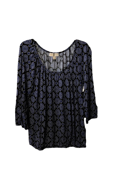 Paisley Print Top Long Sleeve Michael By Michael Kors, Size M