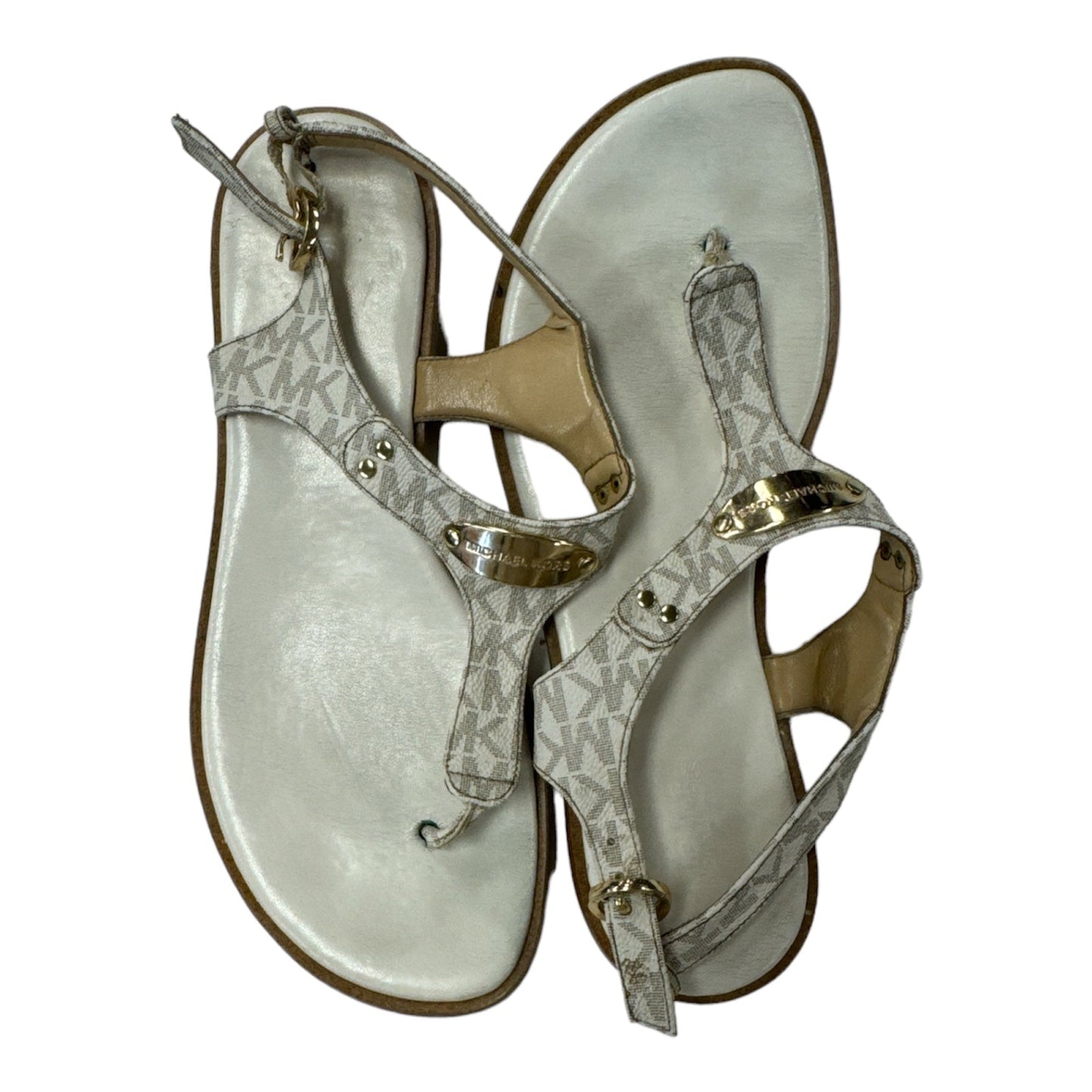White Sandals Designer Michael By Michael Kors, Size 8