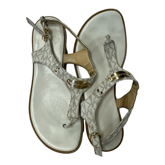 White Sandals Designer Michael By Michael Kors, Size 8